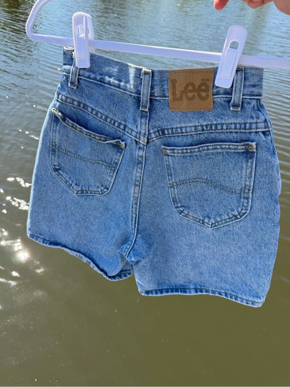 Lee Classic Light Blue Denim High-Rise Shorts